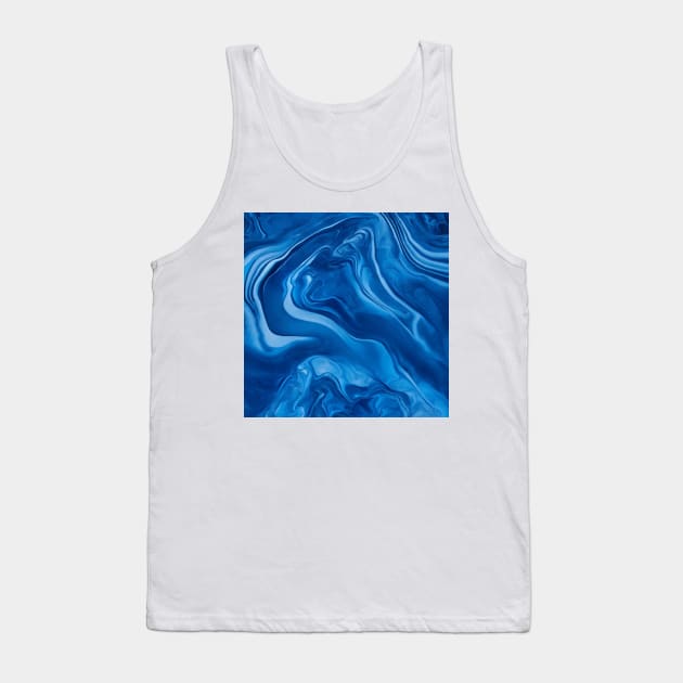 BLUE LIQUID MARBLE DESIGN Tank Top by ZARBIT